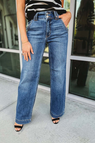 JUDY BLUE Katie Wide Leg Jeans - Simply Me Boutique