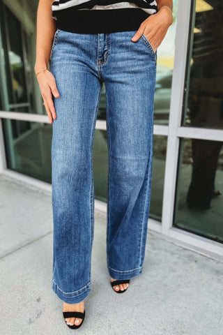 JUDY BLUE Katie Wide Leg Jeans - Simply Me Boutique