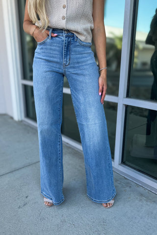 JUDY BLUE Sophia High Rise Wide Leg Jeans - Simply Me Boutique