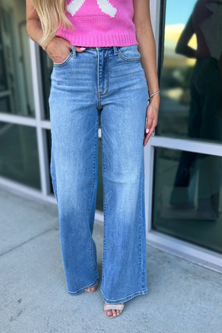 JUDY BLUE Sophia High Rise Wide Leg Jeans - Simply Me Boutique