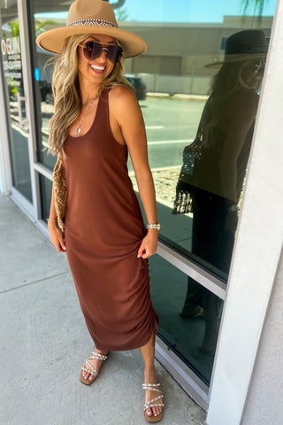 Just a Daydream Scoop Neck Side Tie Detail Midi Dress MORE COLORS! - Simply Me Boutique