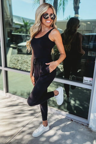 Just a Dream Butter Soft Black Jumpsuit - Simply Me Boutique