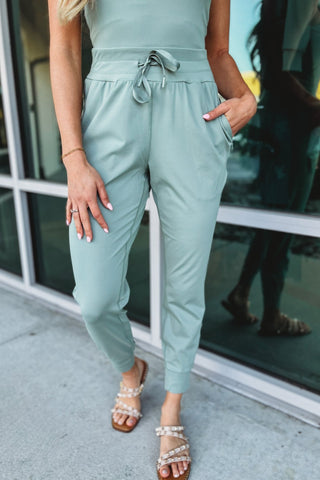 Just a Dream Butter Soft Sage Jumpsuit - Simply Me Boutique