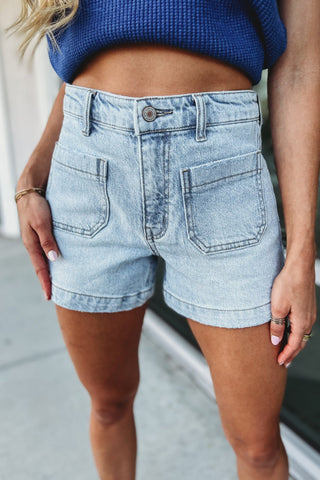 Kancan Amelia High Rise Trouser Denim Shorts - Simply Me Boutique