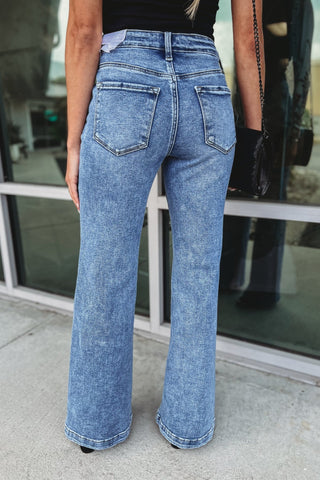 KANCAN Avery Acid Wash Wide Leg Flare - Simply Me Boutique