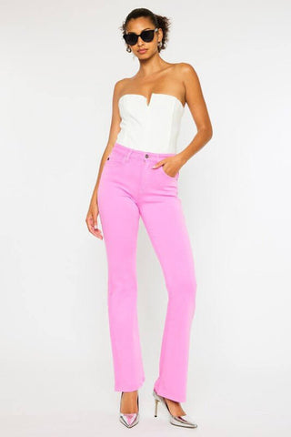 Kancan Avery High Rise Pink Bootcut Jean - Simply Me Boutique