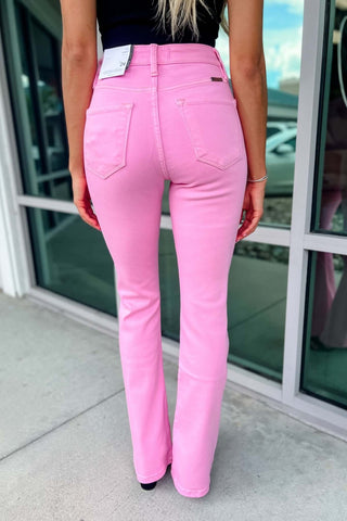 Kancan Avery High Rise Pink Bootcut Jean - Simply Me Boutique