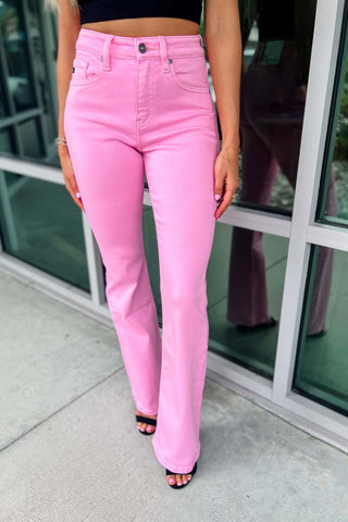 Kancan Avery High Rise Pink Bootcut Jean - Simply Me Boutique