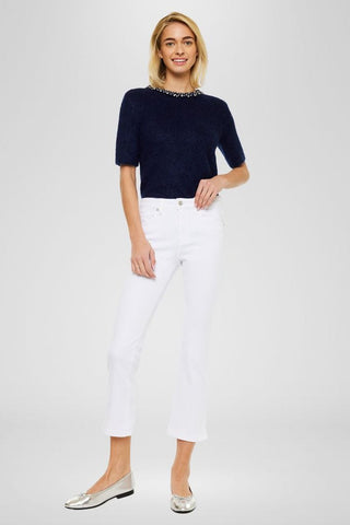 KANCAN Bristol High Rise Kick Flare White Stretch Jeans - Simply Me Boutique