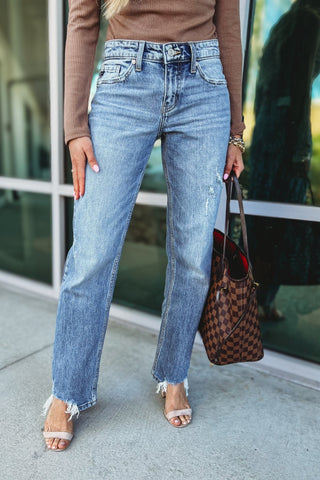 KANCAN Brooklyn Mid Rise Straight Leg Jeans - Simply Me Boutique