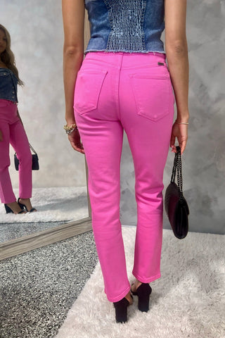 KANCAN Chloe Straight Leg Pink Jeans - Simply Me Boutique