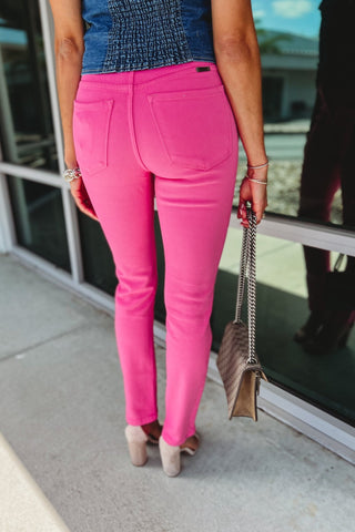 KANCAN Chloe Straight Leg Pink Jeans - Simply Me Boutique