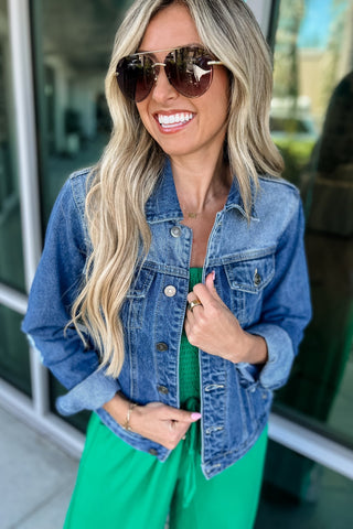 KANCAN Classic Trucker Denim Jean Jacket - Simply Me Boutique