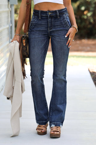 KANCAN Delcie Mid Rise Bootcut Jeans - Simply Me Boutique