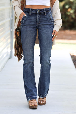 KANCAN Delcie Mid Rise Bootcut Jeans - Simply Me Boutique