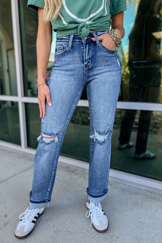 *KANCAN Everly Mid Rise Distressed Jeans - Simply Me Boutique