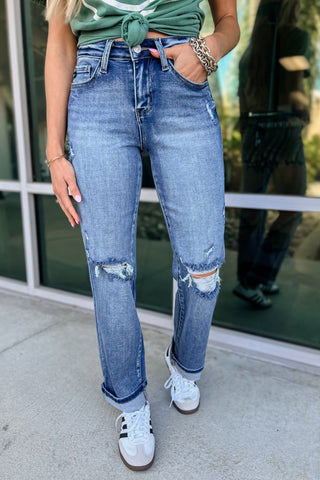 *KANCAN Everly Mid Rise Distressed Jeans - Simply Me Boutique