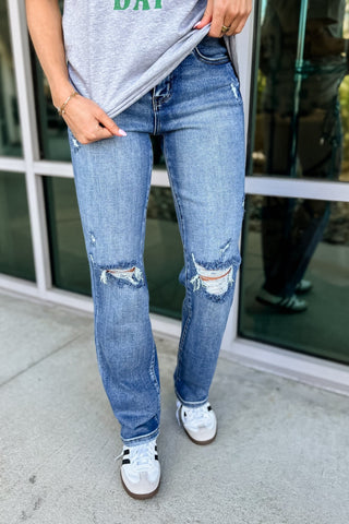 *KANCAN Everly Mid Rise Distressed Jeans - Simply Me Boutique