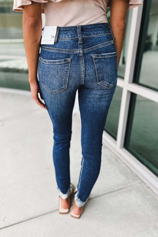 Kancan I Told You So Distressed Skinny Dark Wash Jeans - Simply Me Boutique