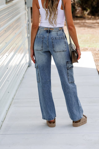 KANCAN Katie Low Slung Tie Front Jeans - Simply Me Boutique