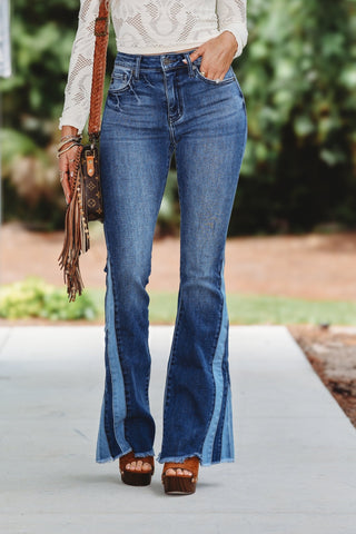Kancan Mabel High Rise Flare Jeans (PREORDER) - Simply Me Boutique