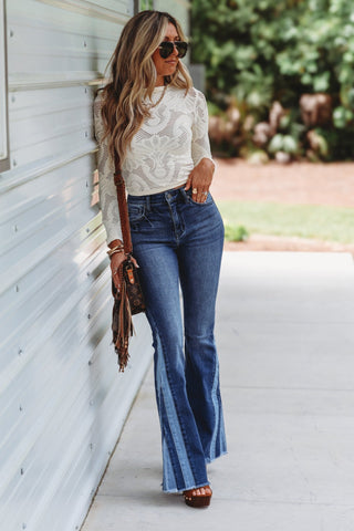 Kancan Mabel High Rise Flare Jeans (PREORDER) - Simply Me Boutique