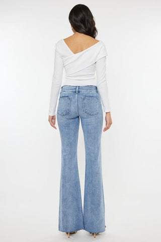 KANCAN Nelly Mid Rise Slit Flare Jeans - Simply Me Boutique