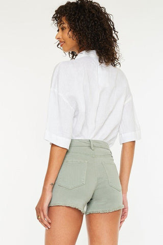 KANCAN Paola Olive High Rise Denim Shorts - Simply Me Boutique