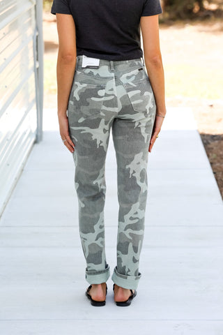 KANCAN Phoenix High Rise Camo Straight Jeans - Simply Me Boutique