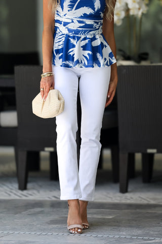 KANCAN Piper High Rise Slim Straight White Jeans - Simply Me Boutique