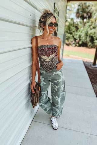 Kancan Raven Camo Barrel Jeans Non Stretch - Simply Me Boutique
