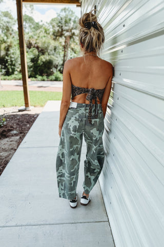 Kancan Raven Camo Barrel Jeans Non Stretch - Simply Me Boutique