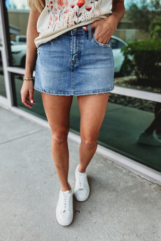 KANCAN Riley Denim Skort - Simply Me Boutique