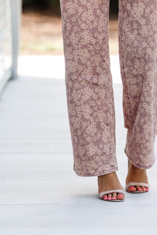 Kancan Roselynn High Rise Wide Rose Pants - Simply Me Boutique