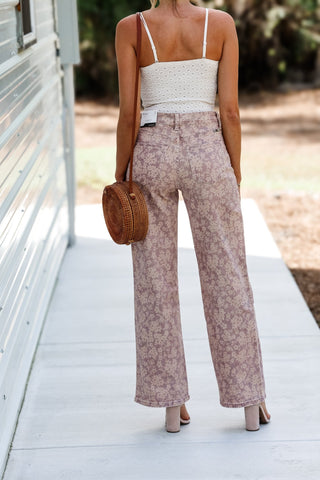 Kancan Roselynn High Rise Wide Rose Pants - Simply Me Boutique