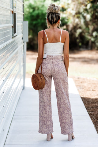 Kancan Roselynn High Rise Wide Rose Pants - Simply Me Boutique