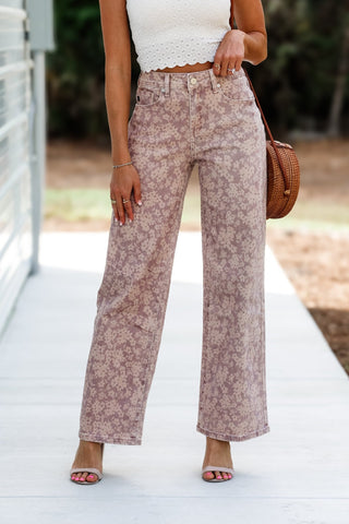 Kancan Roselynn High Rise Wide Rose Pants - Simply Me Boutique