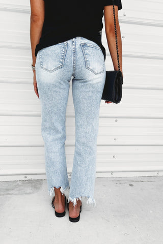 KANCAN Selena Button Fly Straight Leg Jeans - Simply Me Boutique