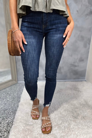 KANCAN Spring in Your Step Ankle Skinny Jeans (DARK WASH) - Simply Me Boutique