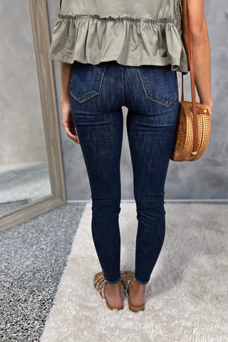 KANCAN Spring in Your Step Ankle Skinny Jeans (DARK WASH) - Simply Me Boutique