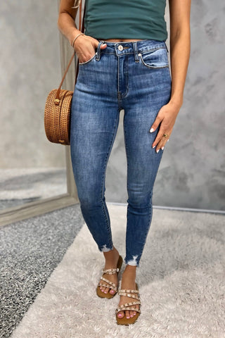 KANCAN Spring in Your Step Ankle Skinny Jeans (MEDIUM WASH) - Simply Me Boutique