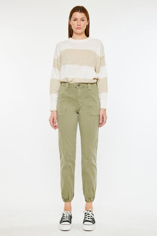 KANCAN Tatiana ULTRA High Rise Olive Joggers - Simply Me Boutique