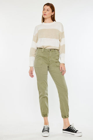 KANCAN Tatiana ULTRA High Rise Olive Joggers - Simply Me Boutique