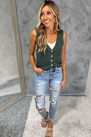 KANCAN Unfinished Business Sharkbite Cropped Skinny Jeans - Simply Me Boutique