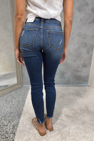 KANCAN Won't Back Down Rose Gold Button Skinny Jeans - Simply Me Boutique