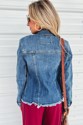 KANCAN Zoey Fray Hem Denim Jean Jacket 2 COLORS! - Simply Me Boutique