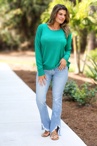 Kelly Green Better Days Sweater - Simply Me Boutique