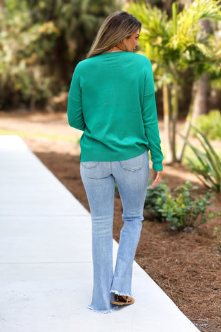 Kelly Green Better Days Sweater - Simply Me Boutique