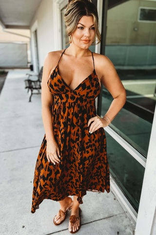 Lasting Love Leopard Print Midi Dress - Simply Me Boutique