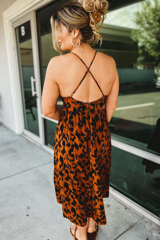 Lasting Love Leopard Print Midi Dress - Simply Me Boutique